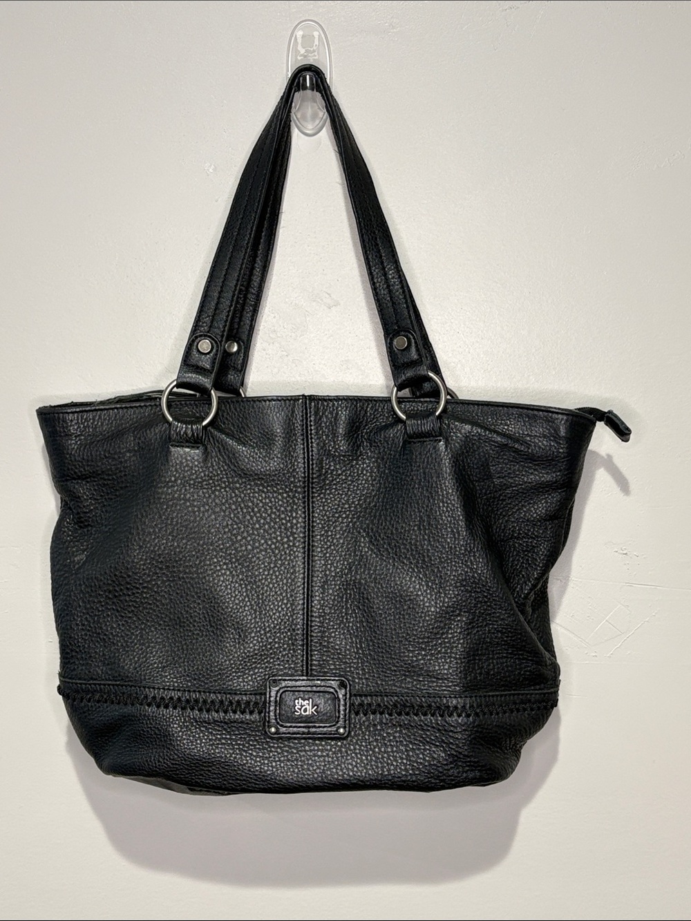 The Sak Black Pebbled Leather Tote
